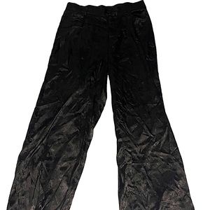 Cider black floral jacquard trousers